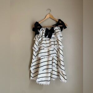 Cosy layered black and white dress bows coquette wedding party dance